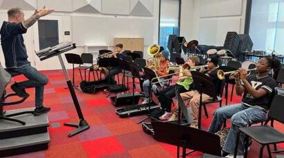 Music class in new Arts Center